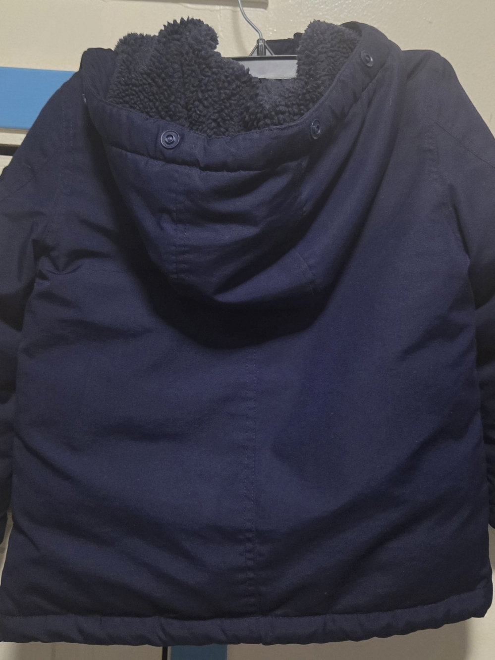 Boys POLO RL Navy Hooded Winter Jacket with Sherpa Lining